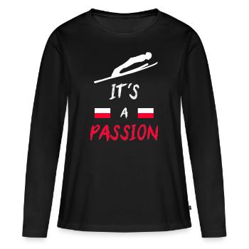 Skispringen geburtstag Geschenk Spruch Skifliegen - Frauen Premium Bio Langarmshirt - Schwarz - Vorne - Julia (174cm)