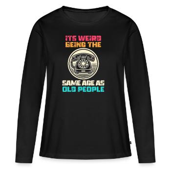 Vintage | Classic | Classic | Old - Women's Premium Organic Long Sleeve Shirt - black - Front - Julia (174cm)