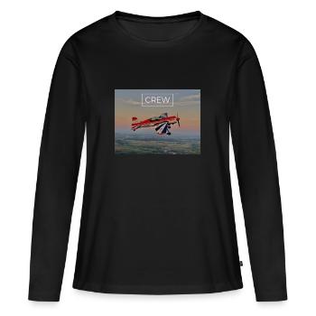 YAK54 SUNSET - Frauen Premium Bio Langarmshirt - Schwarz - Vorne - Julia (174cm)