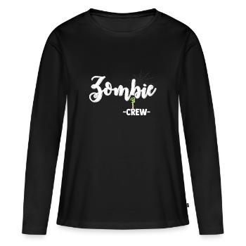 Halloween Zombie Untoter Leiche Kreatur Tot Kostüm - Frauen Premium Bio Langarmshirt - Schwarz - Vorne - Julia (174cm)
