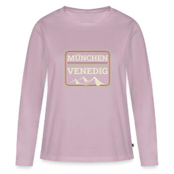 Alpenüberquerung München Venedig Fernwanderweg - Frauen Premium Bio Langarmshirt - Altrosa - Vorne - Julia (174cm)