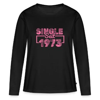 seit 1973 - Frauen Premium Bio Langarmshirt - Schwarz - Vorne - Julia (174cm)