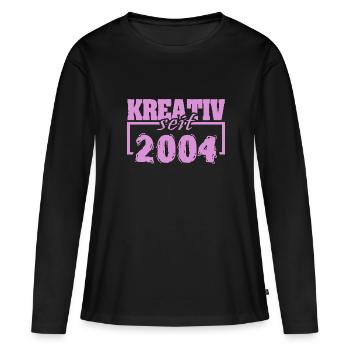 Créatif 2004 - T-shirt manches longues Premium bio Femme - noir - Devant - Julia (174cm)