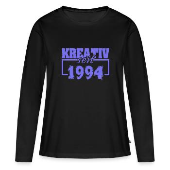 1994 - Frauen Premium Bio Langarmshirt - Schwarz - Vorne - Julia (174cm)