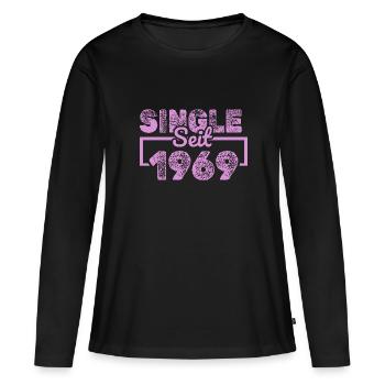 1969 1969 - T-shirt manches longues Premium bio Femme - noir - Devant - Julia (174cm)