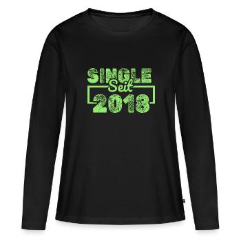 seit 2018 - Frauen Premium Bio Langarmshirt - Schwarz - Vorne - Julia (174cm)