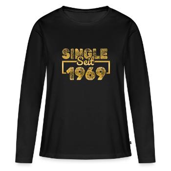 1969 1969 - T-shirt manches longues Premium bio Femme - noir - Devant - Julia (174cm)