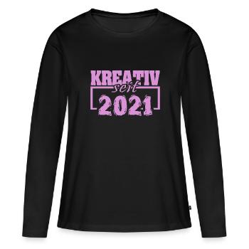 2021 - T-shirt manches longues Premium bio Femme - noir - Devant - Julia (174cm)