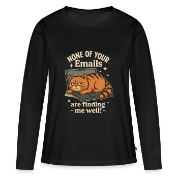 chat sur l’e-mail de l’ordinateur portable disant - T-shirt manches longues Premium bio Femme - noir - Devant - Julia (174cm)