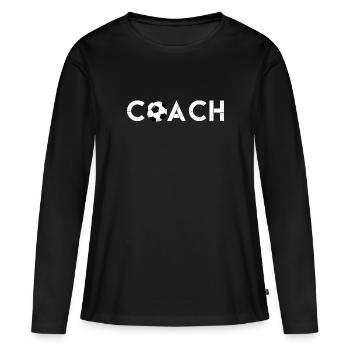 Football Coach | Gift football coach coach - Women's Premium Organic Long Sleeve Shirt - black - Front - Julia (174cm)