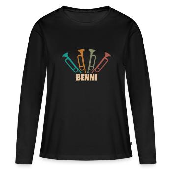 Benni comme un tube - T-shirt manches longues Premium bio Femme - noir - Devant - Julia (174cm)