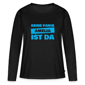 Vorname Amelia - Frauen Premium Bio Langarmshirt - Schwarz - Vorne - Julia (174cm)