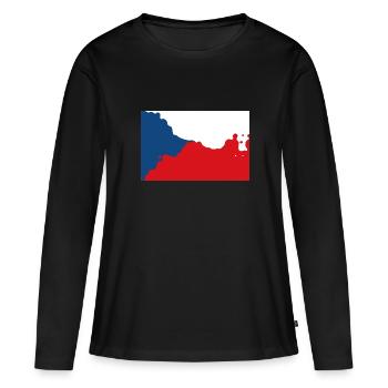 Tchéquie - T-shirt manches longues Premium bio Femme - noir - Devant - Julia (174cm)