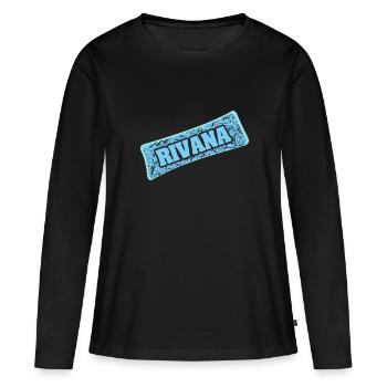 Naissance Rivana - T-shirt manches longues Premium bio Femme - noir - Devant - Julia (174cm)