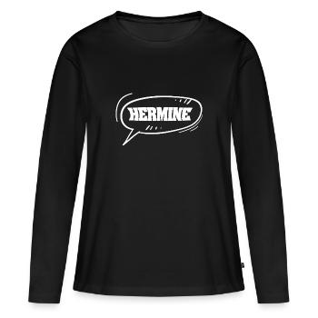Hermine als Vorname - Frauen Premium Bio Langarmshirt - Schwarz - Vorne - Julia (174cm)