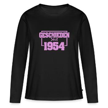 1954 - Frauen Premium Bio Langarmshirt - Schwarz - Vorne - Julia (174cm)