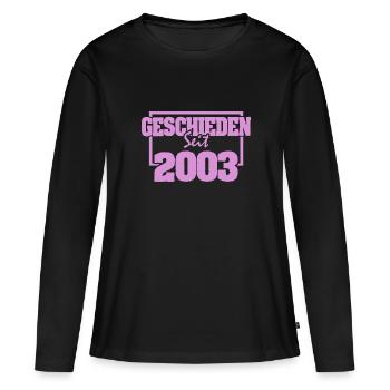 Mariage 2003 - T-shirt manches longues Premium bio Femme - noir - Devant - Julia (174cm)