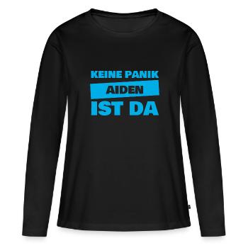 Aiden comme prénom - T-shirt manches longues Premium bio Femme - noir - Devant - Julia (174cm)