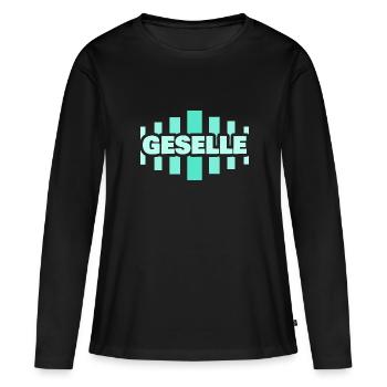Compagnon - T-shirt manches longues Premium bio Femme - noir - Devant - Julia (174cm)