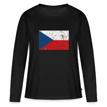 Tchéquie - T-shirt manches longues Premium bio Femme - noir - Devant - Julia (174cm)