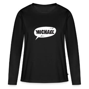 Cadeau pour Michael - T-shirt manches longues Premium bio Femme - noir - Devant - Julia (174cm)