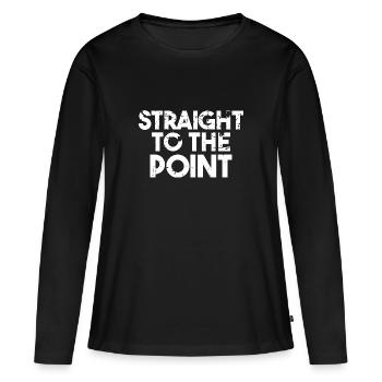 Straight to the Point - Women's Premium Organic Long Sleeve Shirt - black - Front - Julia (174cm)