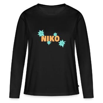 Edelweiss Niko - T-shirt manches longues Premium bio Femme - noir - Devant - Julia (174cm)