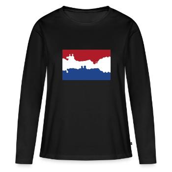 Pays-Bas - T-shirt manches longues Premium bio Femme - noir - Devant - Julia (174cm)