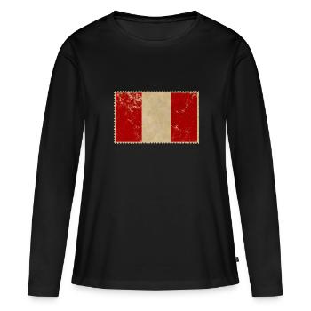 Pérou - T-shirt manches longues Premium bio Femme - noir - Devant - Julia (174cm)