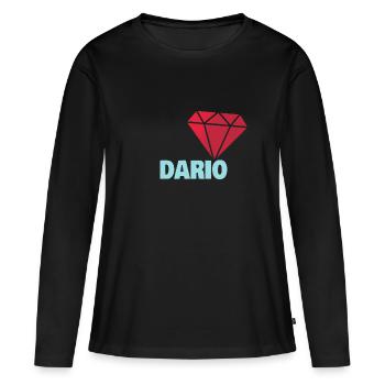 Noble Dario - T-shirt manches longues Premium bio Femme - noir - Devant - Julia (174cm)