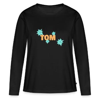Prénom Tom - T-shirt manches longues Premium bio Femme - noir - Devant - Julia (174cm)