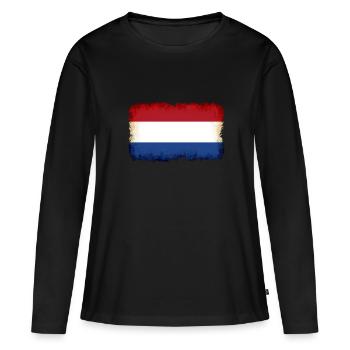 Pays-Bas en tant que Pays-Bas - T-shirt manches longues Premium bio Femme - noir - Devant - Julia (174cm)