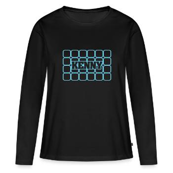 Nom d’homme Kenny - T-shirt manches longues Premium bio Femme - noir - Devant - Julia (174cm)