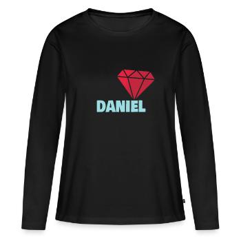 Daniel en tant que noble - T-shirt manches longues Premium bio Femme - noir - Devant - Julia (174cm)