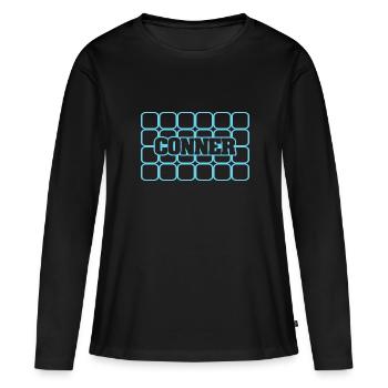 Conner - T-shirt manches longues Premium bio Femme - noir - Devant - Julia (174cm)