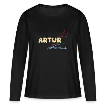 Cadeau pour Artur - T-shirt manches longues Premium bio Femme - noir - Devant - Julia (174cm)