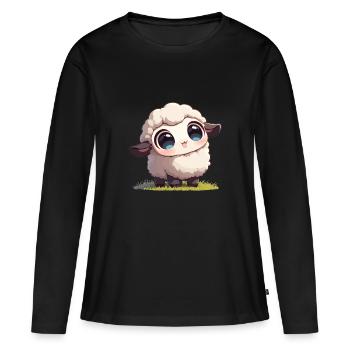 Mouton Mouton - T-shirt manches longues Premium bio Femme - noir - Devant - Julia (174cm)