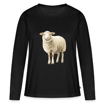 Mouton Mouton - T-shirt manches longues Premium bio Femme - noir - Devant - Julia (174cm)