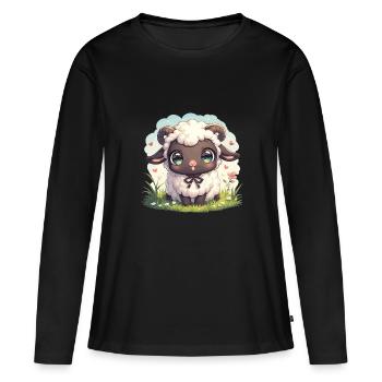 Mouton Mouton - T-shirt manches longues Premium bio Femme - noir - Devant - Julia (174cm)
