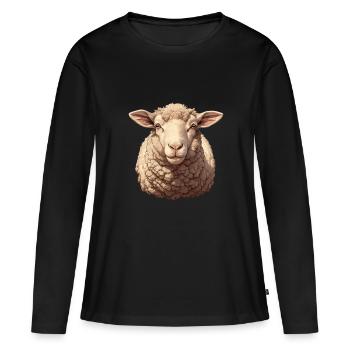 Mouton Mouton - T-shirt manches longues Premium bio Femme - noir - Devant - Julia (174cm)