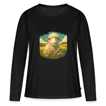 Mouton Mouton - T-shirt manches longues Premium bio Femme - noir - Devant - Julia (174cm)