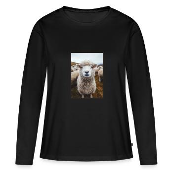 Mouton Mouton - T-shirt manches longues Premium bio Femme - noir - Devant - Julia (174cm)