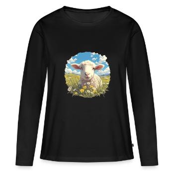 Mouton Mouton - T-shirt manches longues Premium bio Femme - noir - Devant - Julia (174cm)