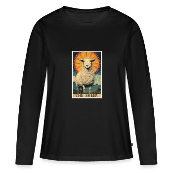 Mouton Mouton - T-shirt manches longues Premium bio Femme - noir - Devant - Julia (174cm)