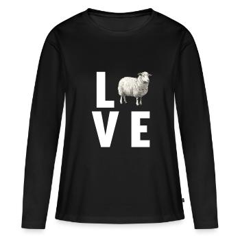 Mouton Mouton - T-shirt manches longues Premium bio Femme - noir - Devant - Julia (174cm)