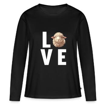 Mouton Mouton - T-shirt manches longues Premium bio Femme - noir - Devant - Julia (174cm)