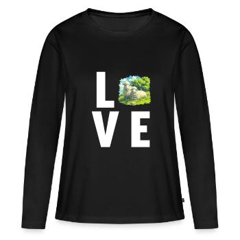Mouton Mouton - T-shirt manches longues Premium bio Femme - noir - Devant - Julia (174cm)