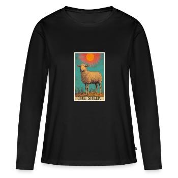 Mouton Mouton - T-shirt manches longues Premium bio Femme - noir - Devant - Julia (174cm)