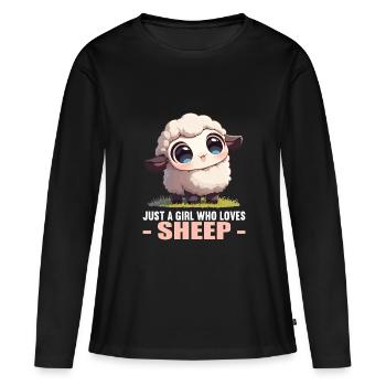 Mouton Mouton - T-shirt manches longues Premium bio Femme - noir - Devant - Julia (174cm)