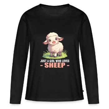 Mouton Mouton - T-shirt manches longues Premium bio Femme - noir - Devant - Julia (174cm)